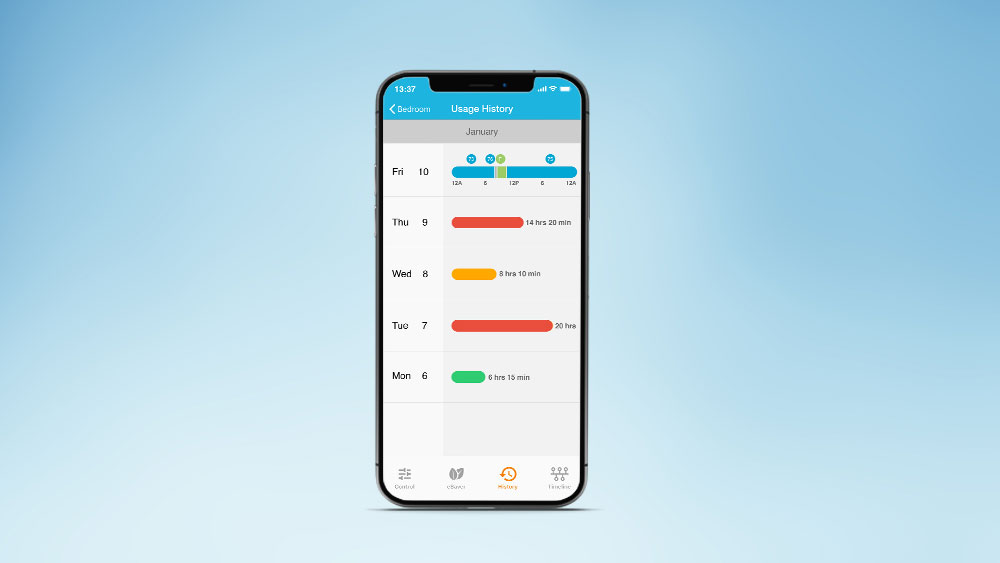 How to control AC with phone? Save energy by checking air conditioner usage history.