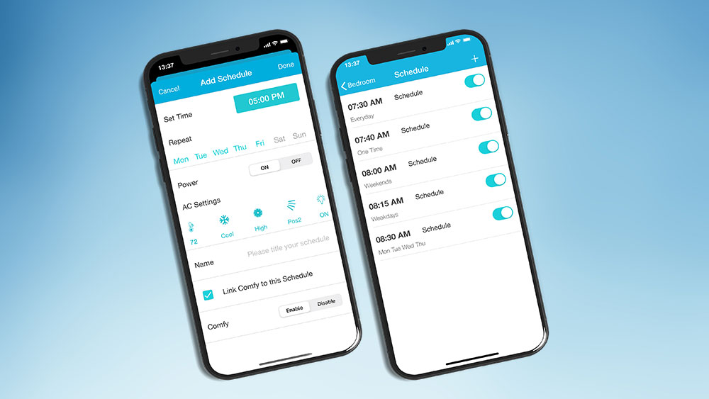 Set schedules on your air conditioner with phone. Control air conditioner with phone, how to control ac with android phone.