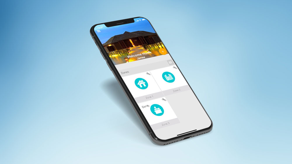 Air conditioner zones control with smartphone application. Control AC with phone.