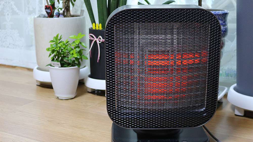 Space heater on a table top